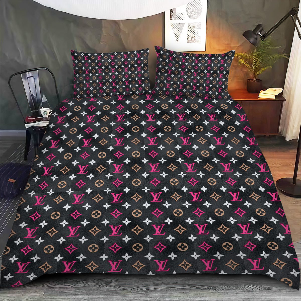 LV-Monogram-Luxury-Bedding-Set-Bedroom-Decor-BSL1031 LV Monogram Luxury Bedding Set Bedroom Decor BSL1031