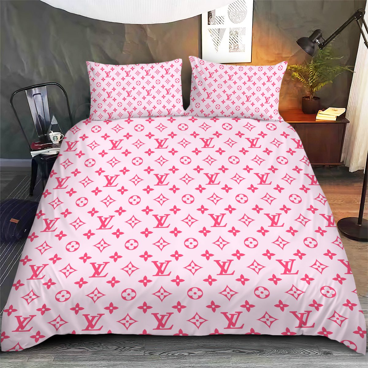 LV-Monogram-Luxury-Bedding-Set-Bedroom-Decor-BSL1032 LV Monogram Luxury Bedding Set Bedroom Decor BSL1032