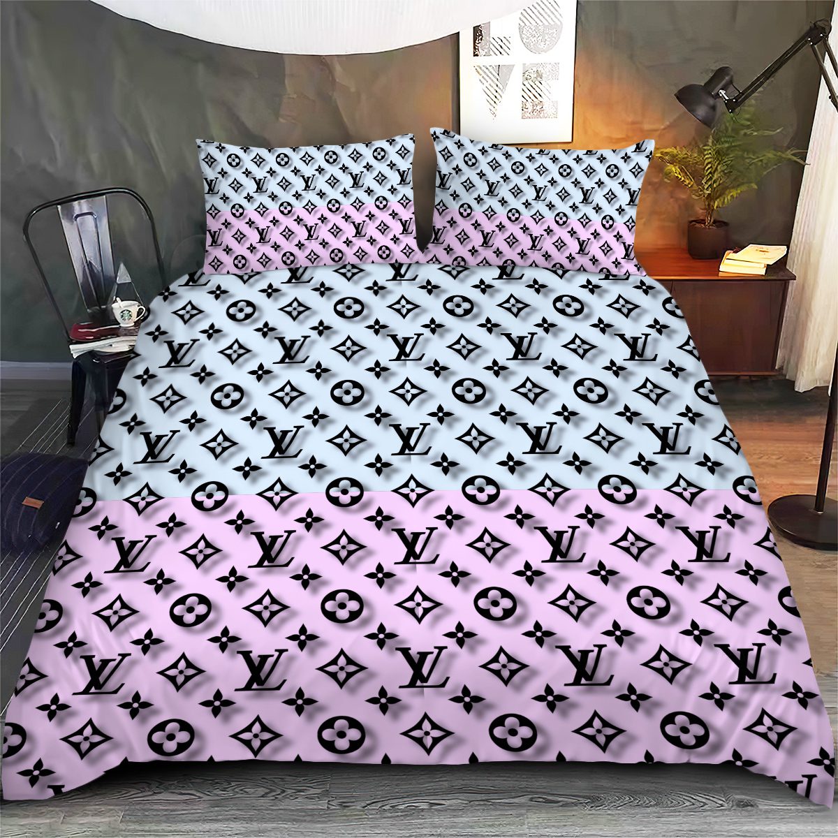 LV-Monogram-Luxury-Bedding-Set-Bedroom-Decor-BSL1033 LV Monogram Luxury Bedding Set Bedroom Decor BSL1033