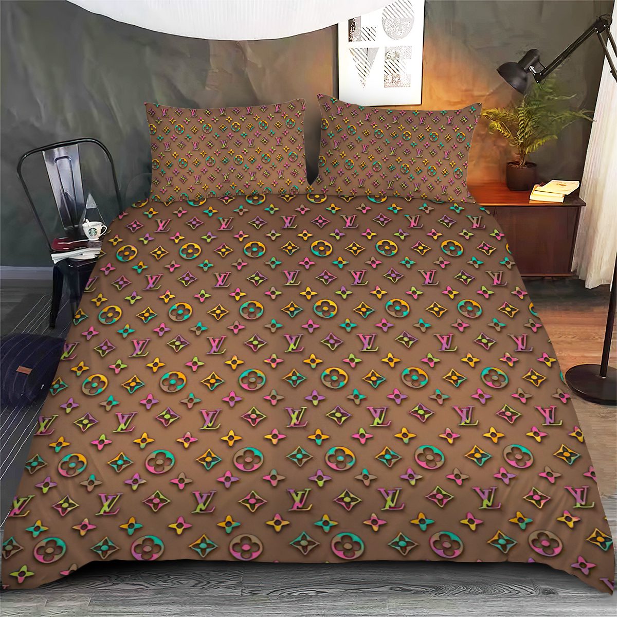 LV-Monogram-Luxury-Bedding-Set-Bedroom-Decor-BSL1039 LV Monogram Luxury Bedding Set Bedroom Decor BSL1039