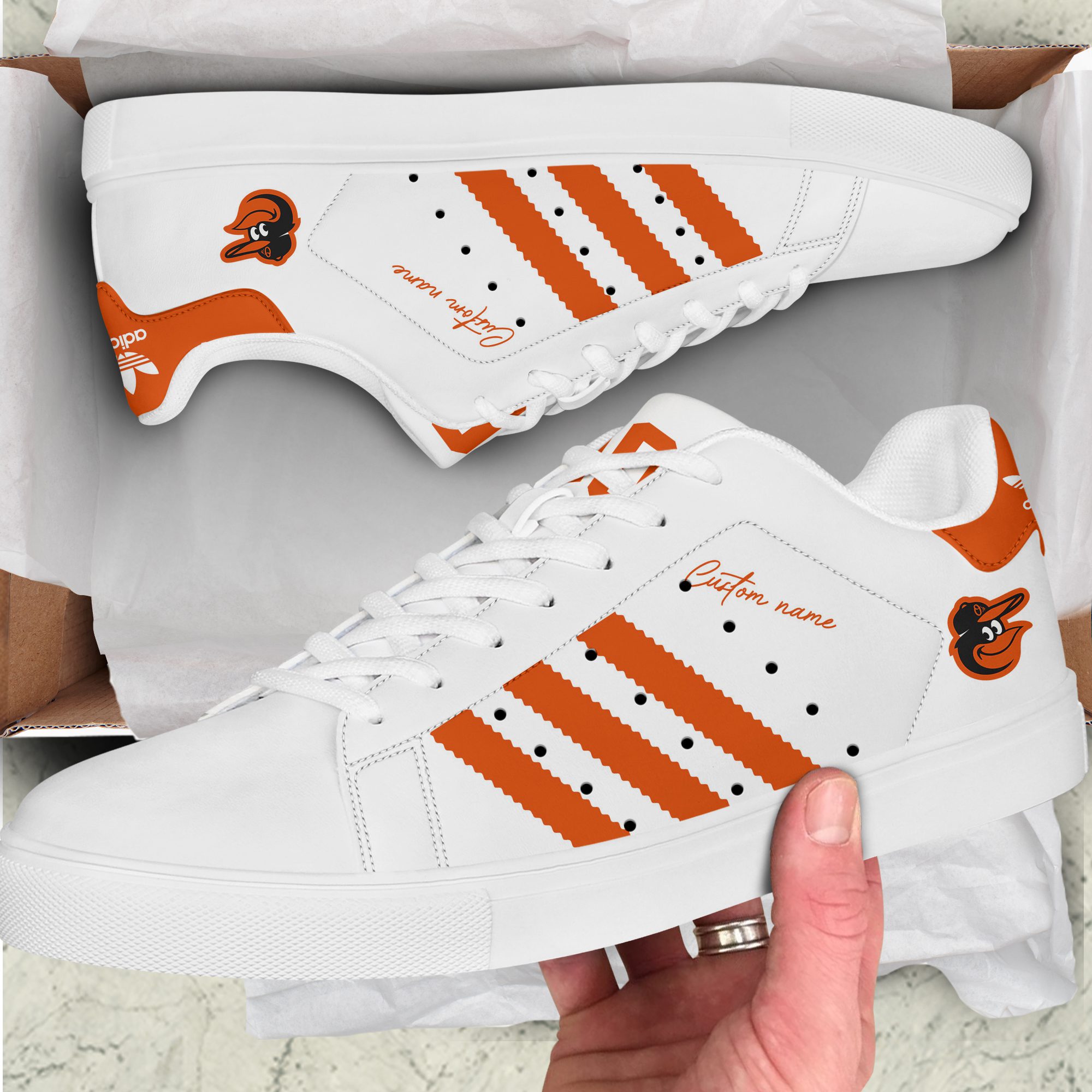 Baltimore-Orioles-Custom-Name-MLB-Stan-Smith-Skate-Shoes-1