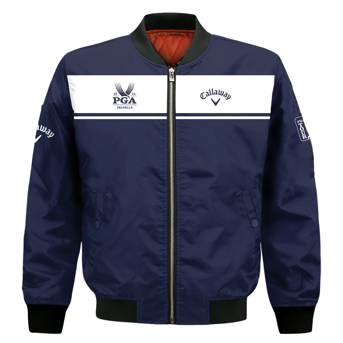 Callaway 2024 PGA Championship Golf Bomber Jacket Sports Dark Blue White Bomber Jacket GBJ1370