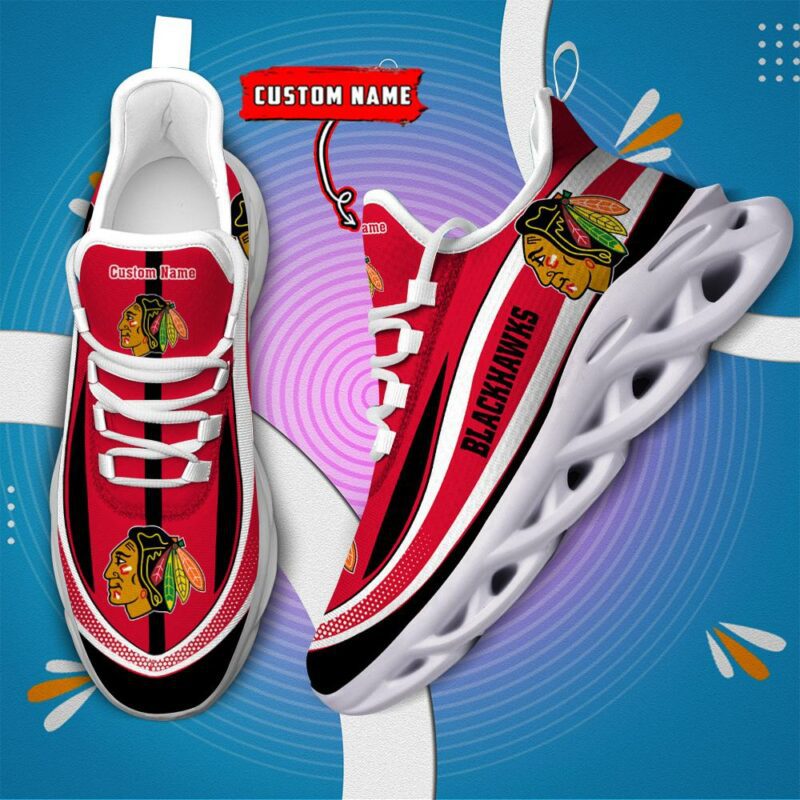 Chicago-Blackhawks-NHL-Clunky-Max-Soul-Shoes-MSW1283 Chicago Blackhawks NHL Clunky Max Soul Shoes MSW1283