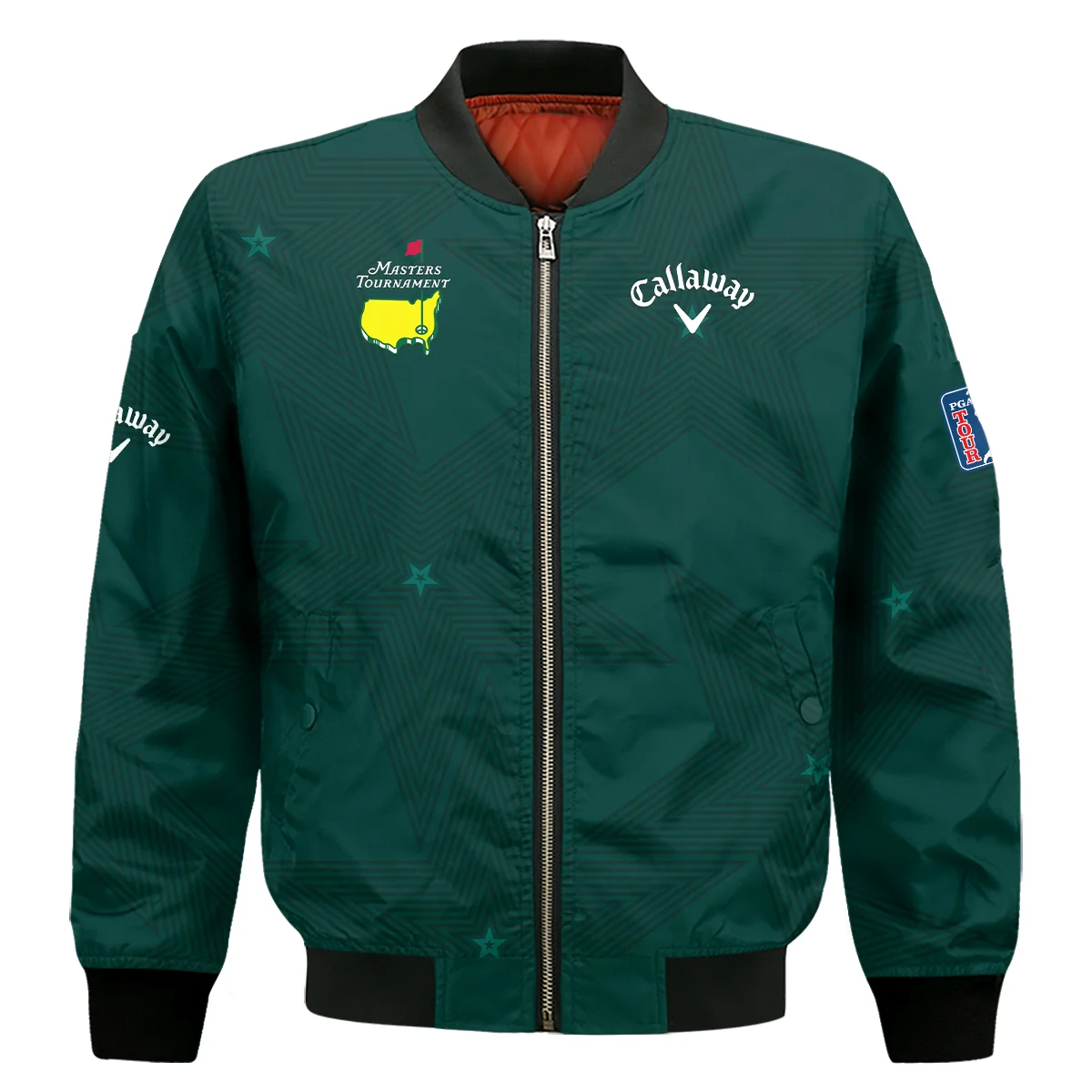 Golf Masters Tournament Callaway Bomber Jacket Stars Dark Green Golf Sports Bomber Jacket GBJ1345