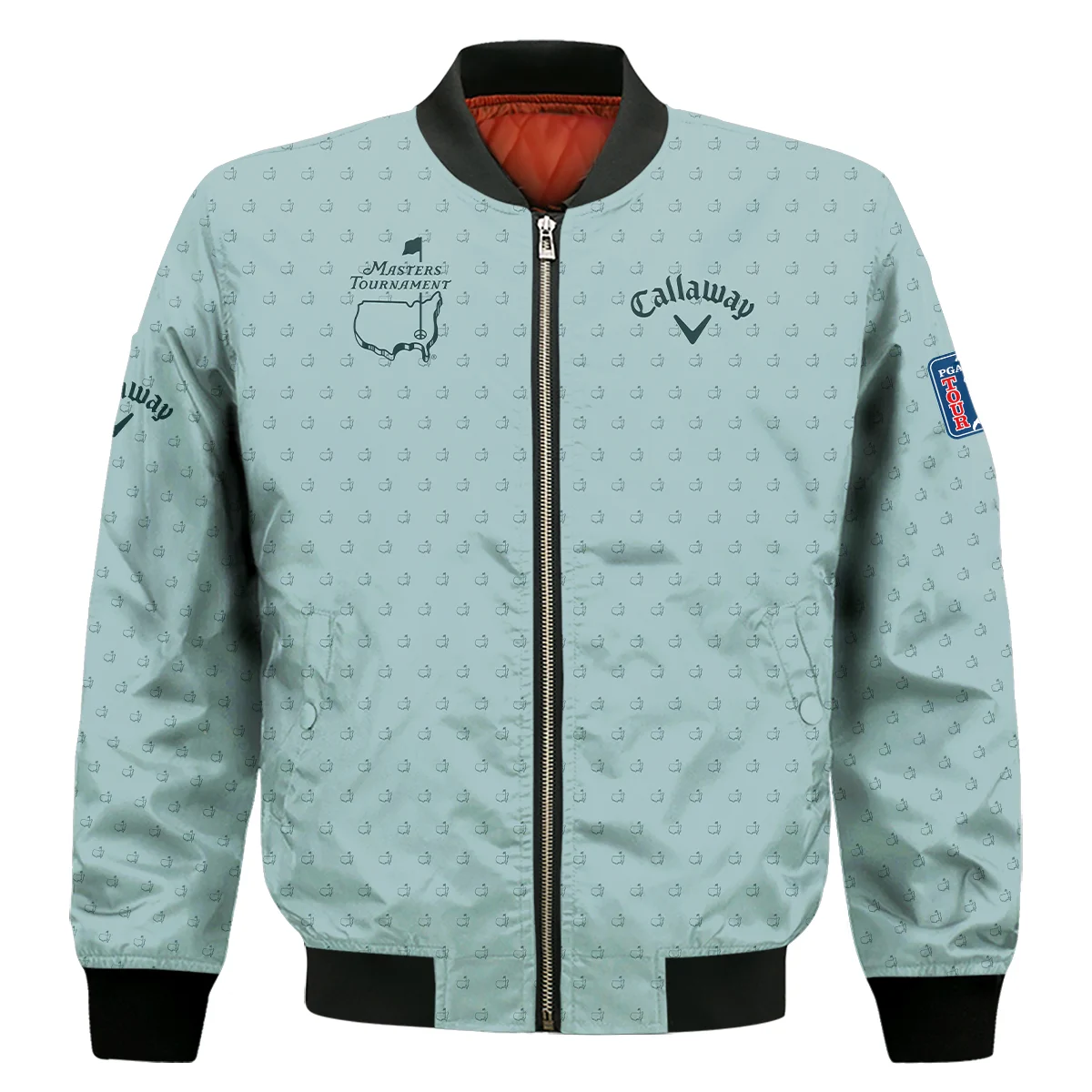 Golf Pattern Masters Tournament Callaway Bomber Jacket Cyan Pattern Bomber Jacket GBJ1359