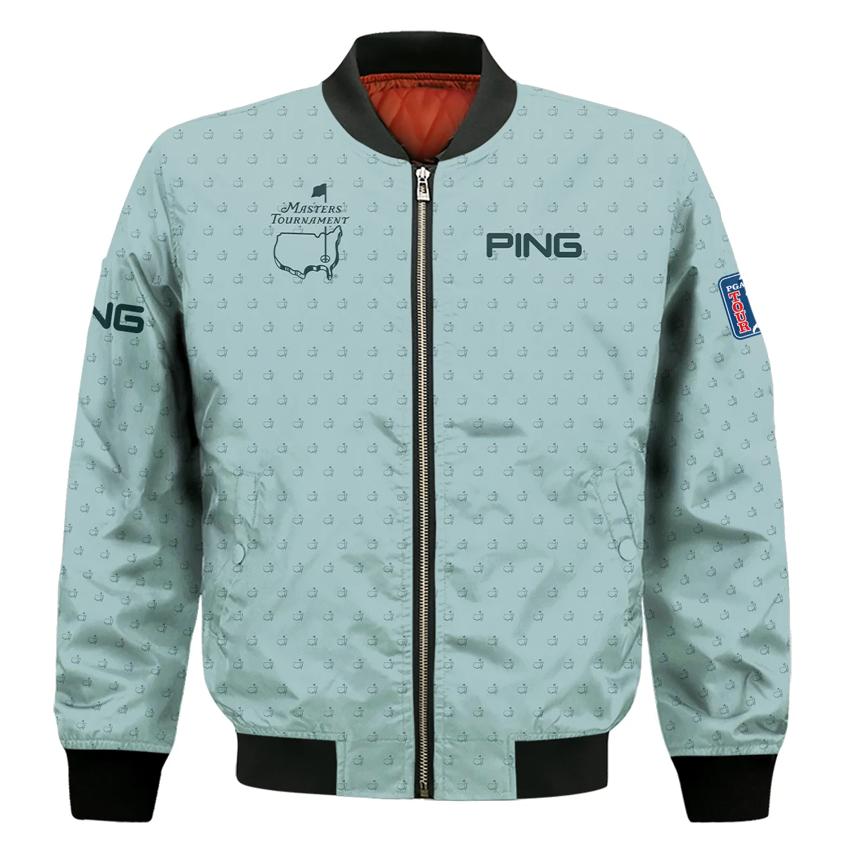 Golf Pattern Masters Tournament Ping Bomber Jacket Cyan Pattern Bomber Jacket GBJ1358