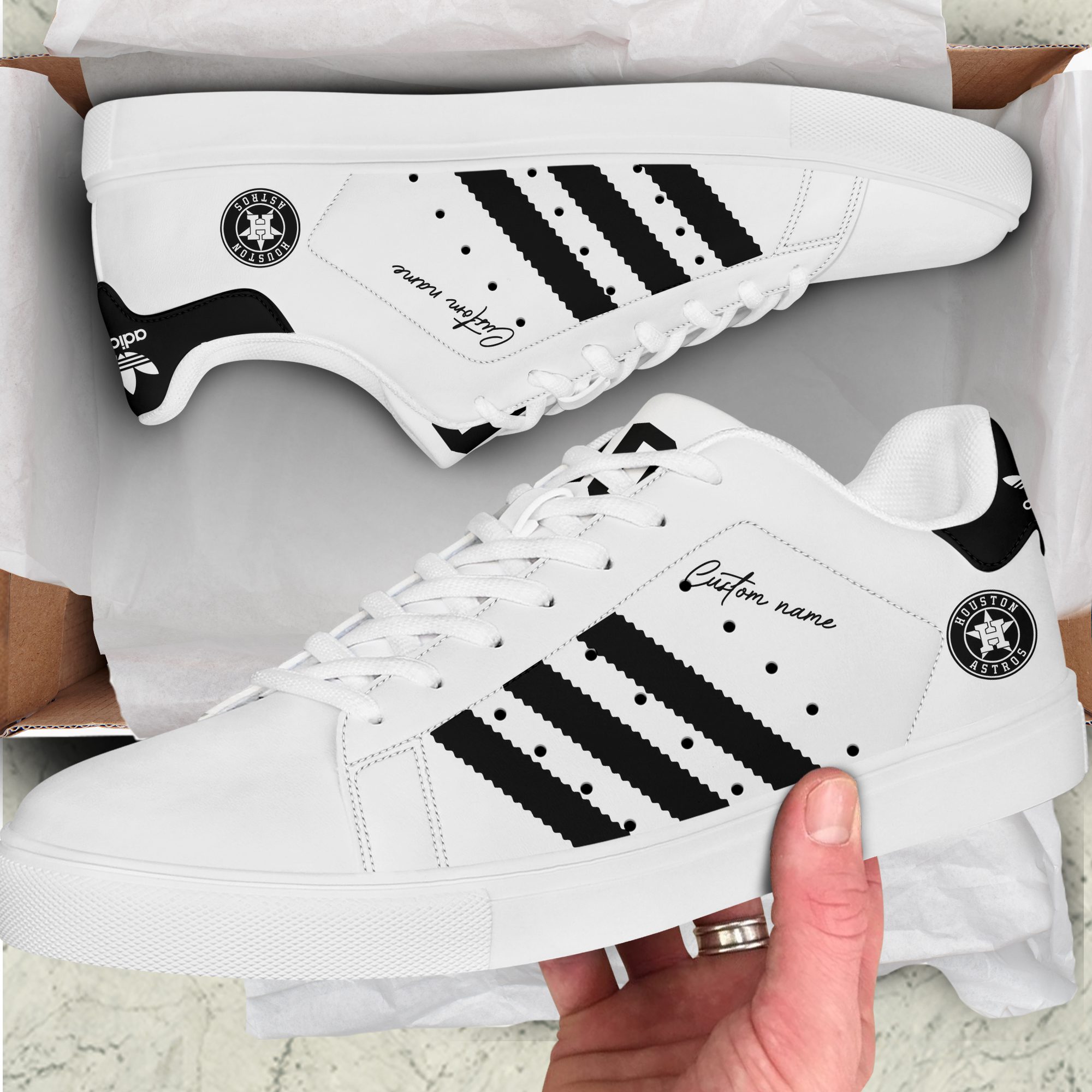 Houston-Astros-Custom-Name-MLB-Stan-Smith-Skate-Shoes-1