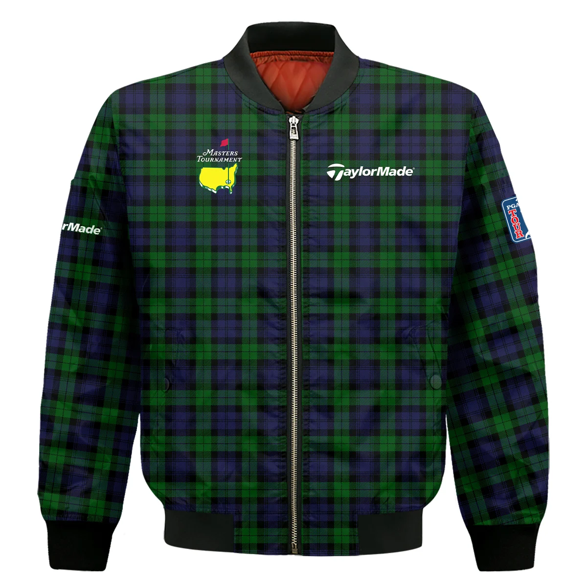 Masters Tournament Taylor Made Golf Bomber Jacket Sports Green Purple Black Watch Tartan Plaid Bomber Jacket GBJ1376