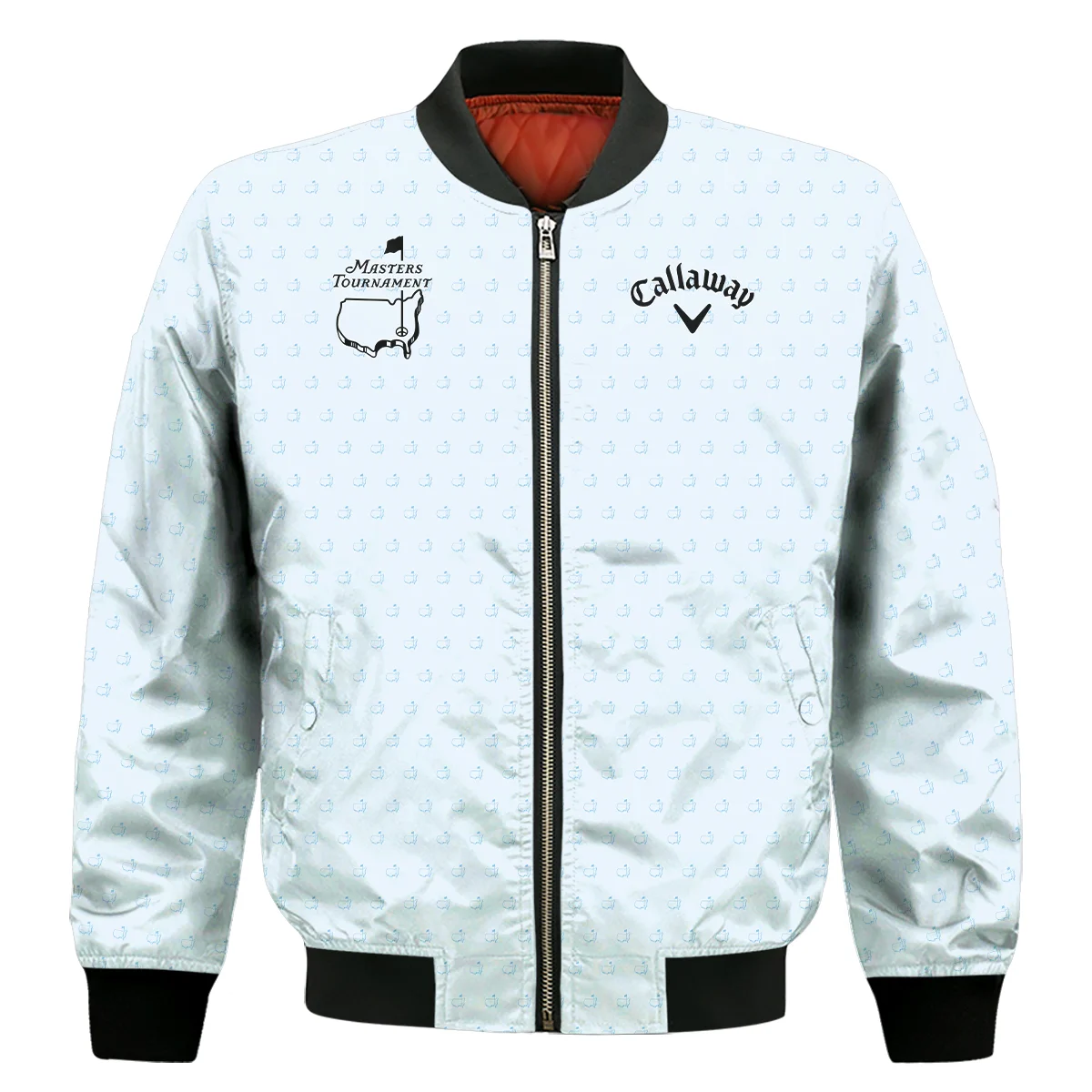 Pattern Masters Tournament Callaway Bomber Jacket White Light Blue Color Pattern Logo Bomber Jacket GBJ1363