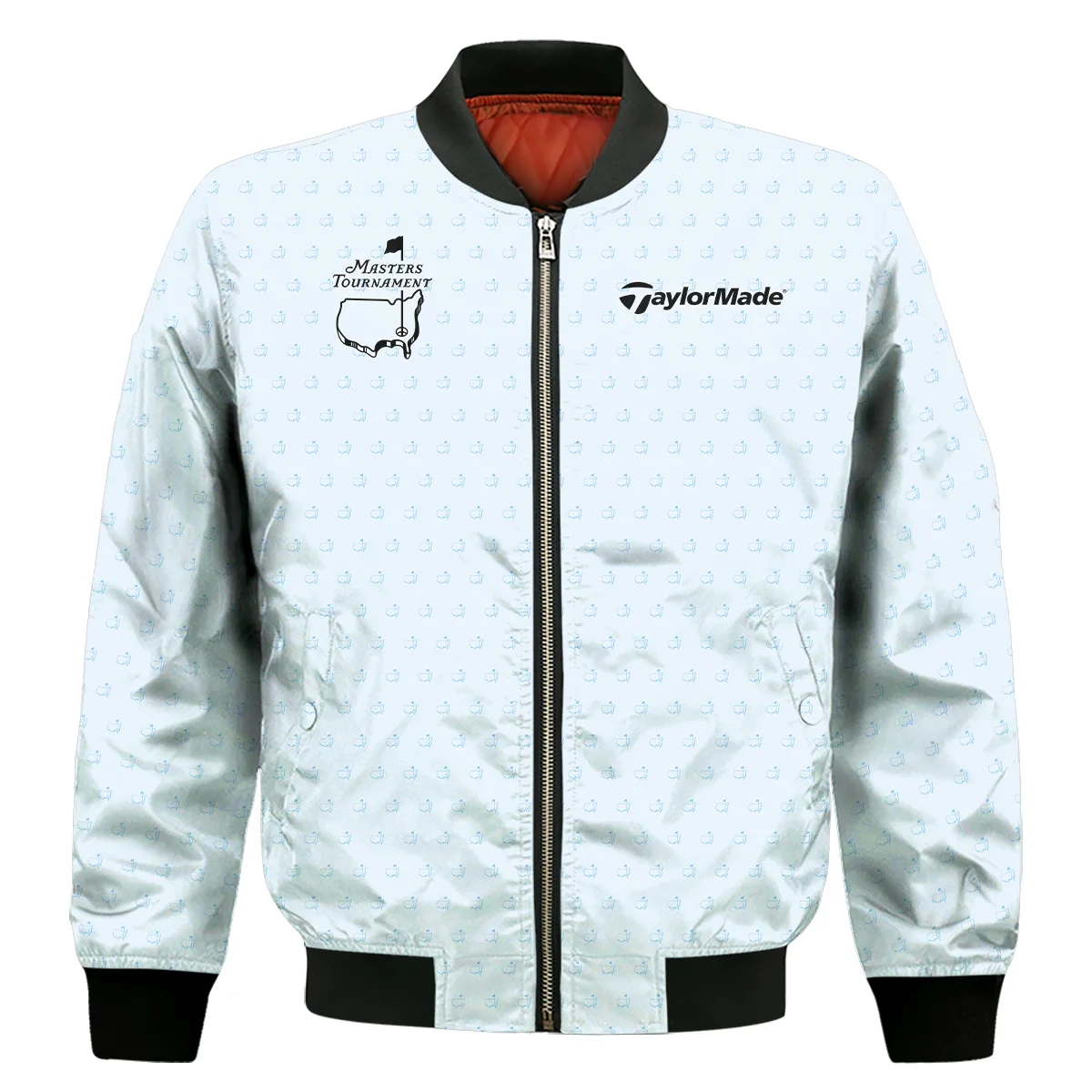 Pattern Masters Tournament Taylor Made Bomber Jacket White Light Blue Color Pattern Logo Bomber Jacket GBJ1362