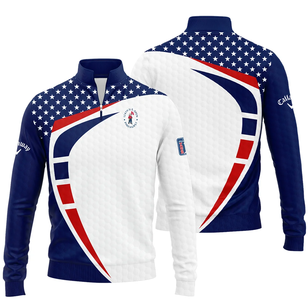 124th U.S. Open Pinehurst Callaway US Flag Blue Red Stars Quarter-Zip Jacket