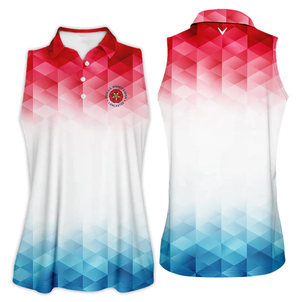 79th U.S. Women's Open Lancaster Callaway Blue Red Abstract Sleeveless Polo Shirt