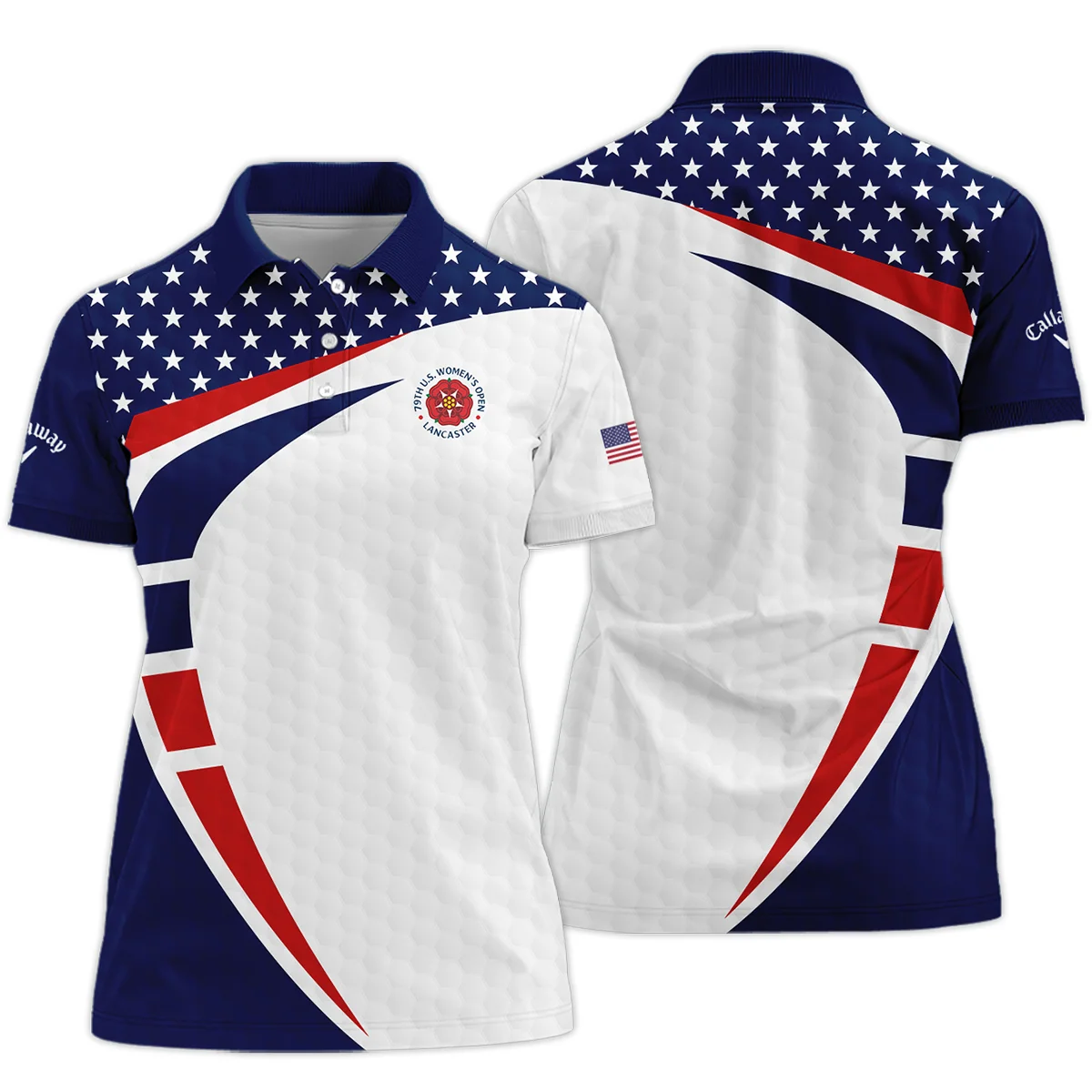 79th U.S. Women's Open Lancaster Callaway Blue Red White Star Short Polo Shirt