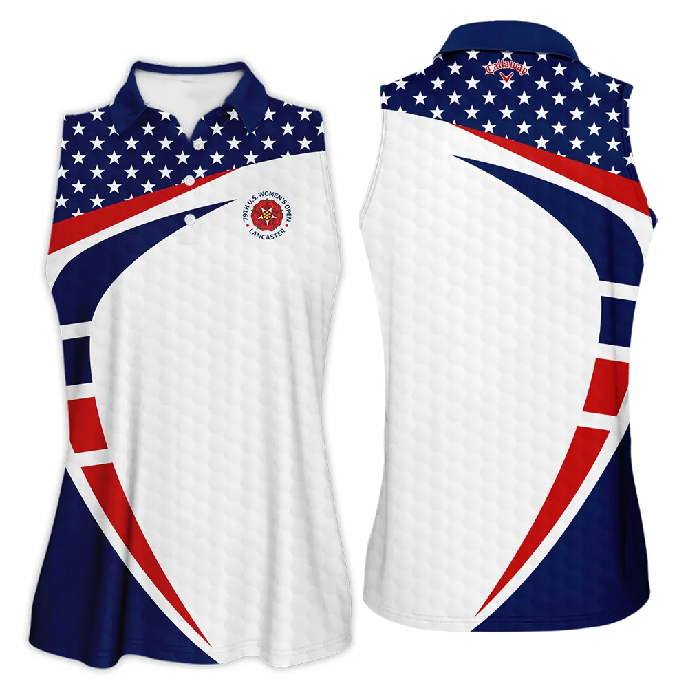 79th U.S. Women's Open Lancaster Callaway Blue Red White Star Sleeveless Polo Shirt