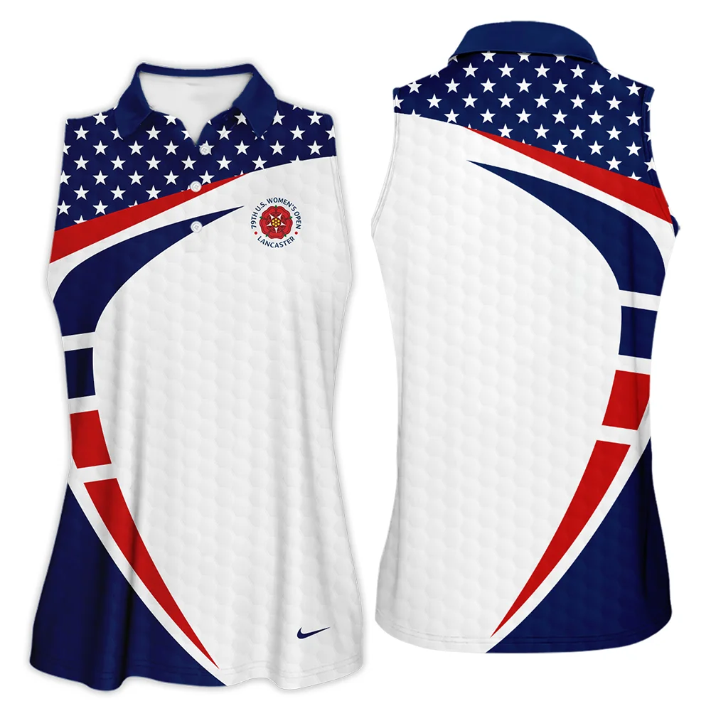 79th U.S. Women's Open Lancaster Nike Blue Red White Star Sleeveless Polo Shirt