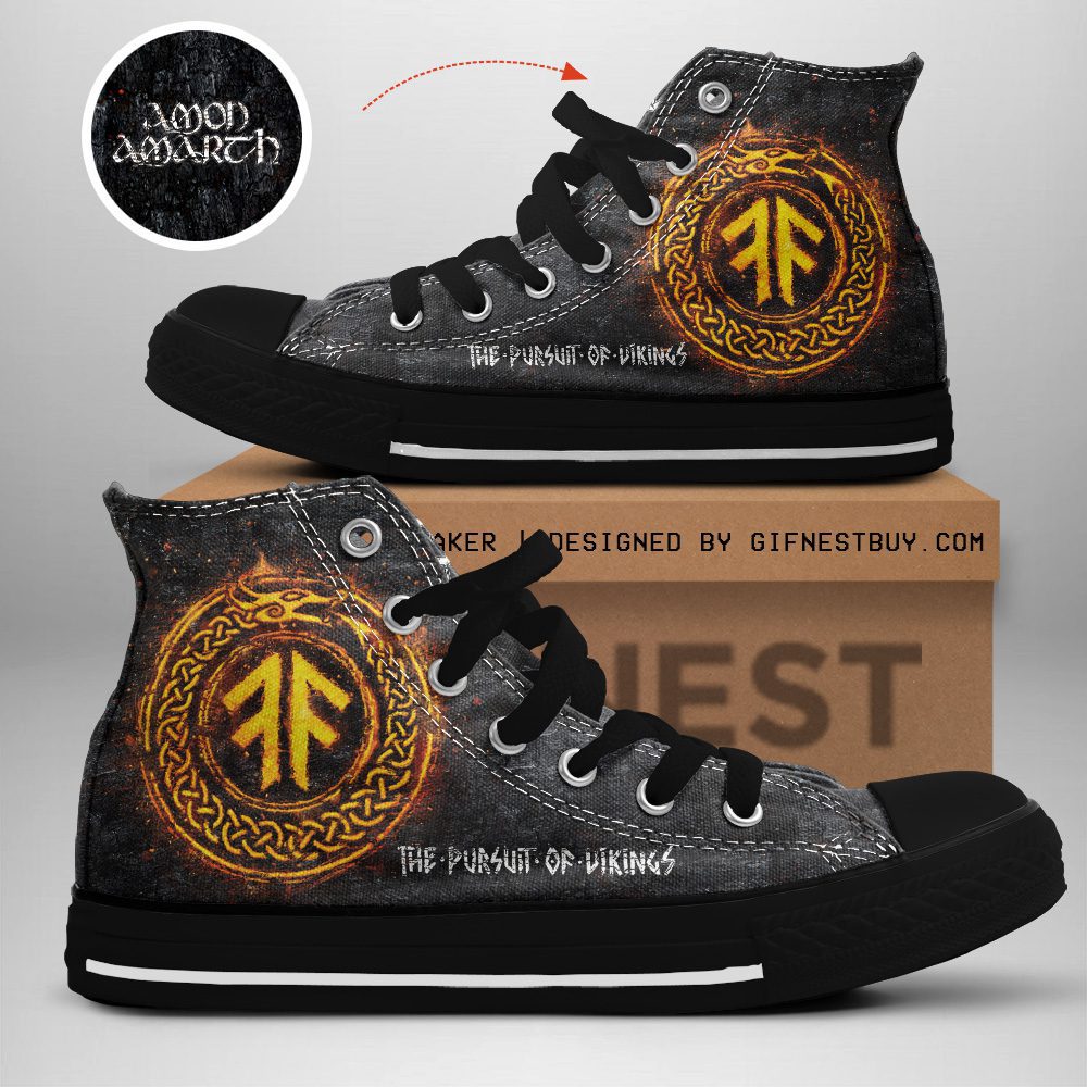 Amon-Amarth-High-Top-Canvas-Shoes-GHT1090 Amon Amarth High Top Canvas Shoes  GHT1090