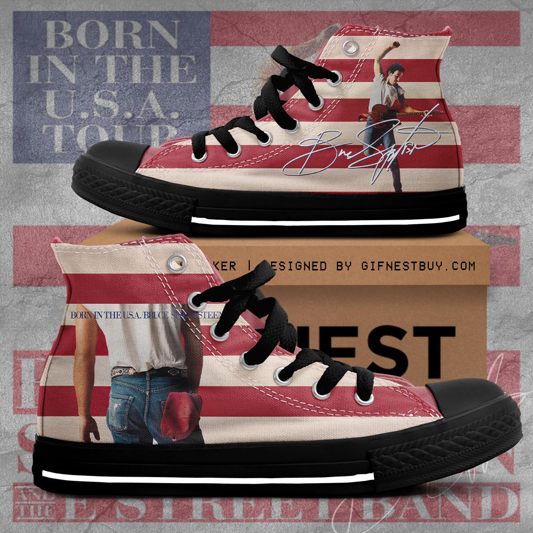 Bruce-Springsteen-High-Top-Canvas-Shoes-GHT1166 Bruce Springsteen High Top Canvas Shoes  GHT1166