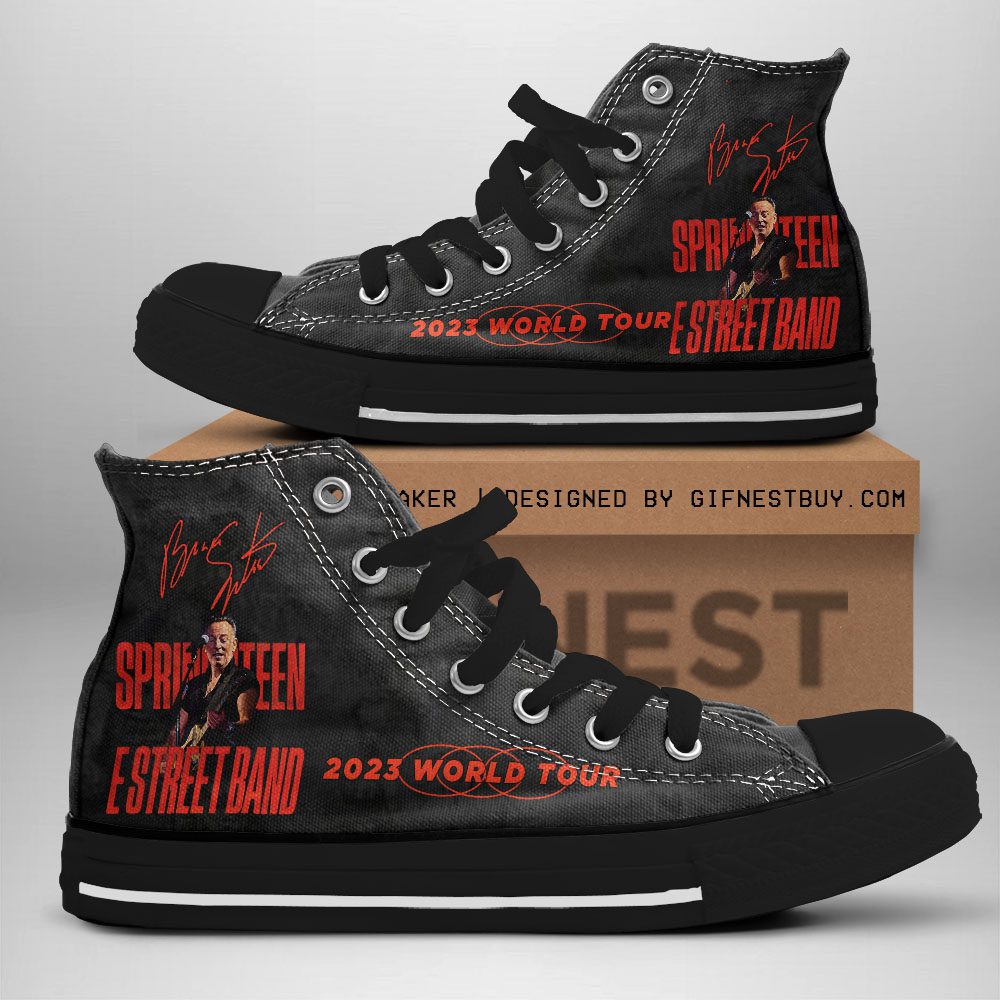 Bruce-Springsteen-High-Top-Canvas-Shoes-GHT1168 Bruce Springsteen High Top Canvas Shoes  GHT1168