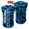 Carolina Panthers Camo Sleeveless Baseball Jersey Tank Top Custom Name BBTJ1070