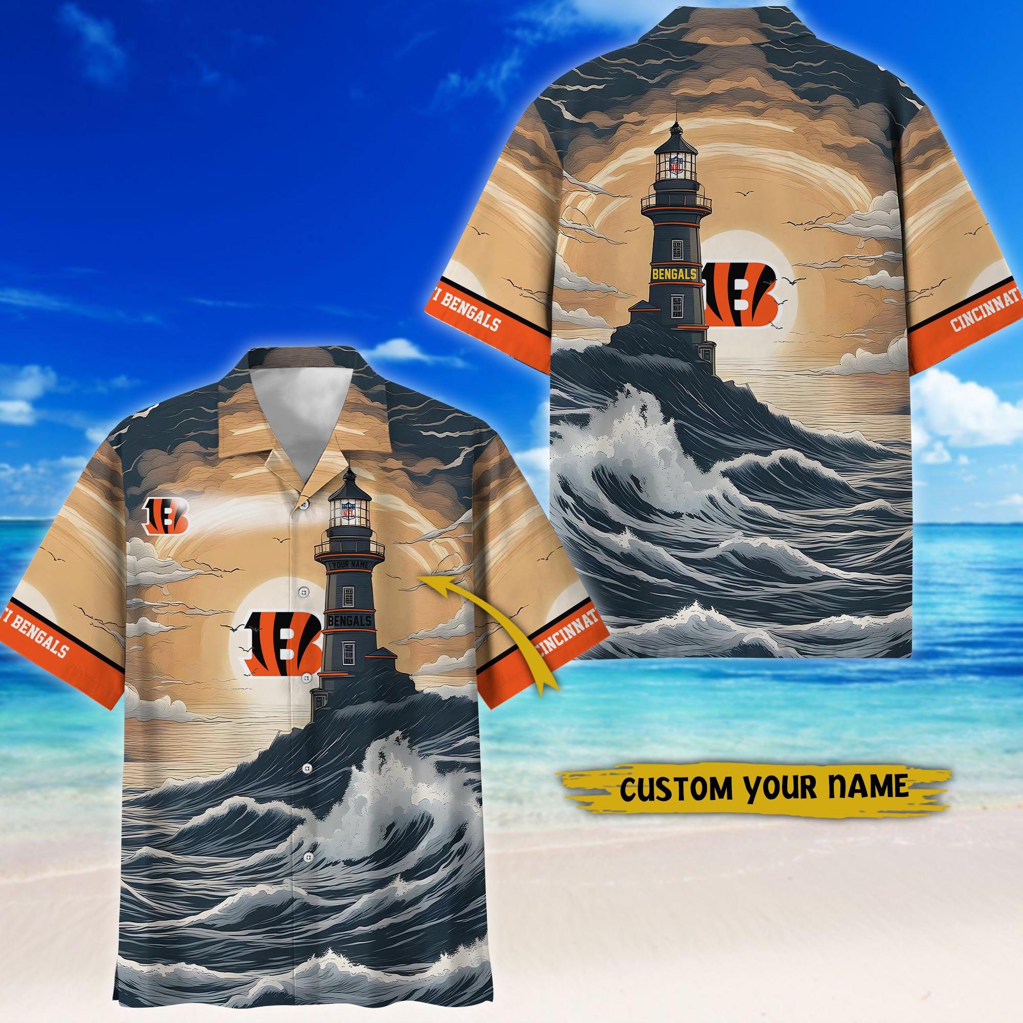 Cincinnati-Bengals-NFL-Hawaiian-Shirt-Summer-Shirt-Custom-Your-Name-HSW1226 Cincinnati Bengals NFL Hawaiian Shirt Summer Shirt Custom Your Name HSW1226