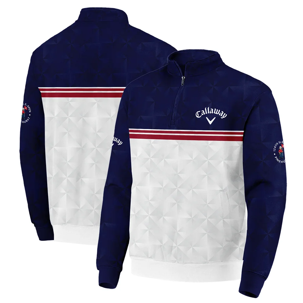 Golf Sport 124th U.S. Open Pinehurst Callaway Quarter-Zip Jacket Dark Blue White Abstract Geometric Triangles Quarter-Zip Jacket