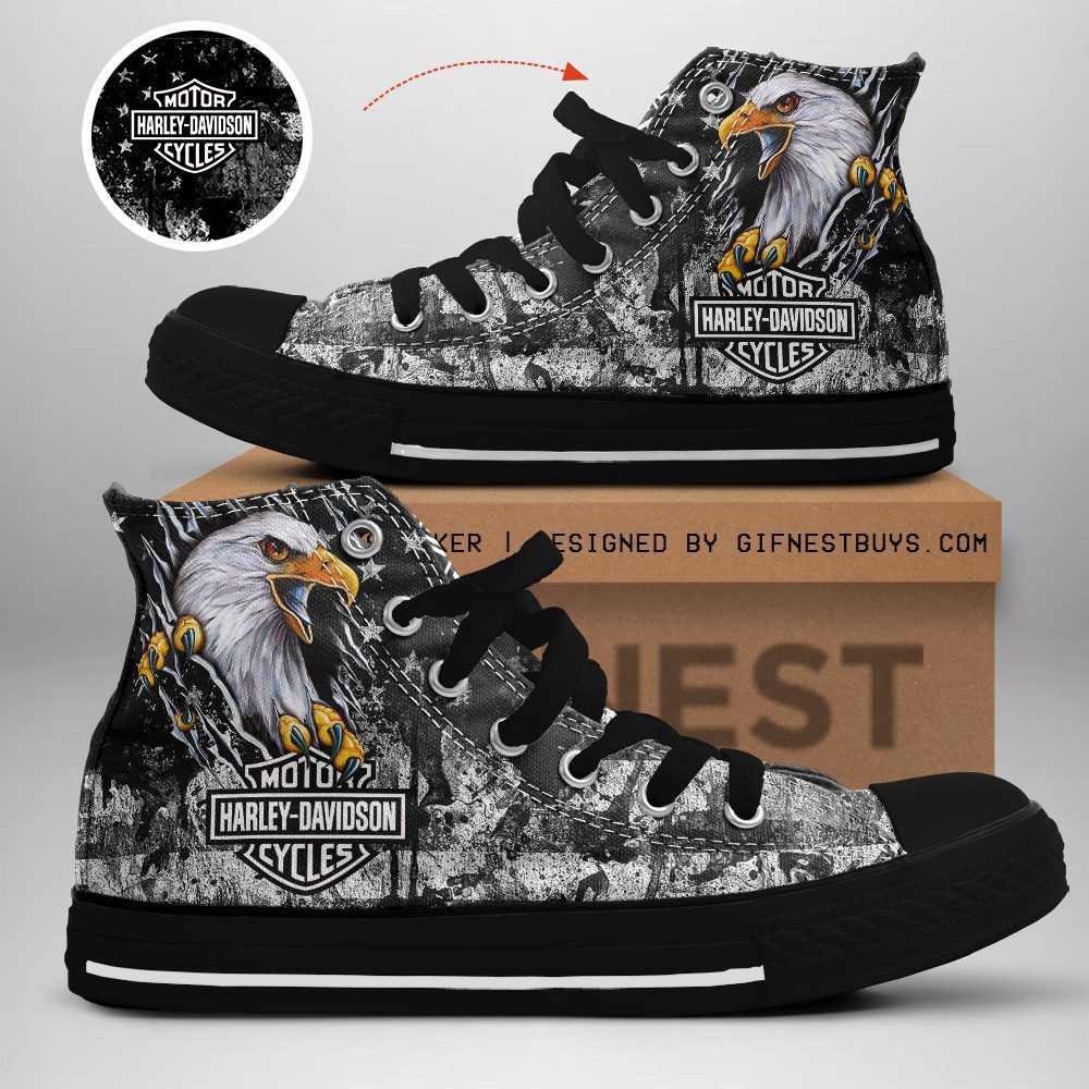 Harley-Davidson-High-Top-Canvas-Shoes-GHT1064 Harley Davidson High Top Canvas Shoes  GHT1064