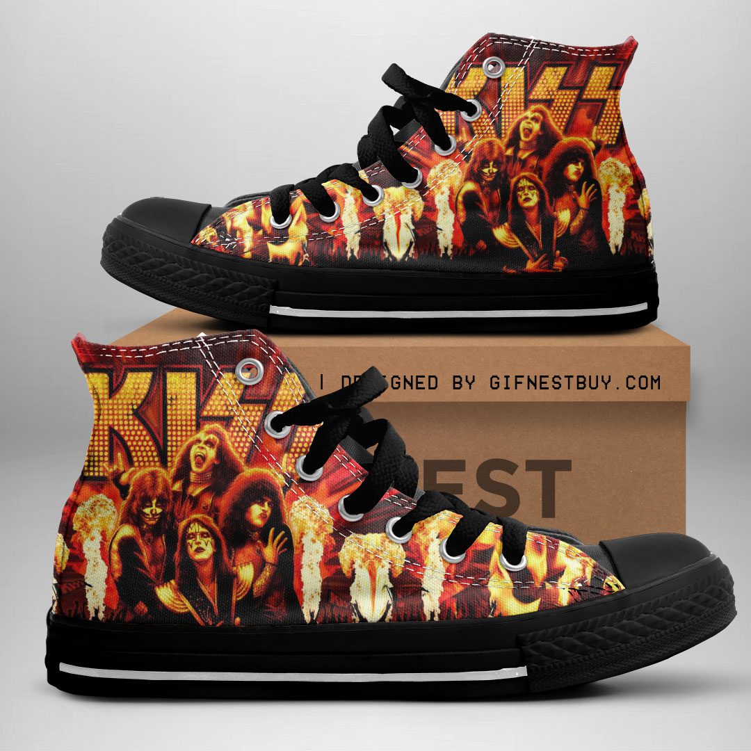 Kiss-Band-High-Top-Canvas-Shoes-GHT1110 Kiss Band High Top Canvas Shoes  GHT1110