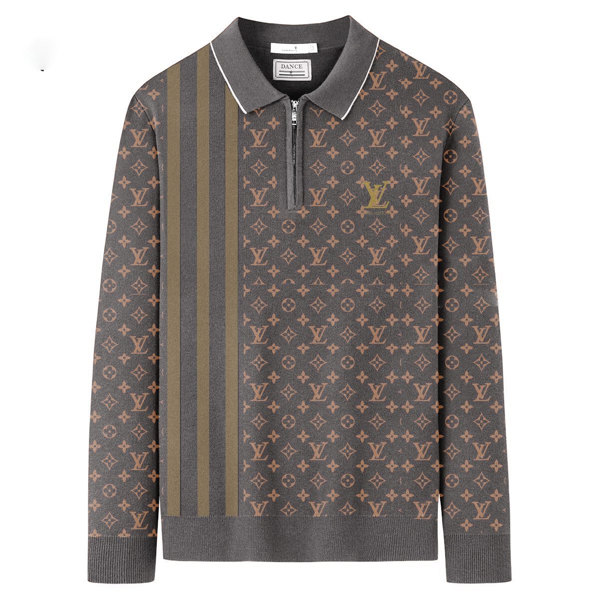 Louis-Vuitton-Zip-Polo-Sweatshirt-For-Men-Collar-Sweatshirt-CPLS1059 Louis Vuitton Zip Polo Sweatshirt For Men Collar Sweatshirt CPLS1059