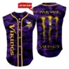 Minnesota Vikings Camo Sleeveless Baseball Jersey Tank Top Custom Name BBTJ1085