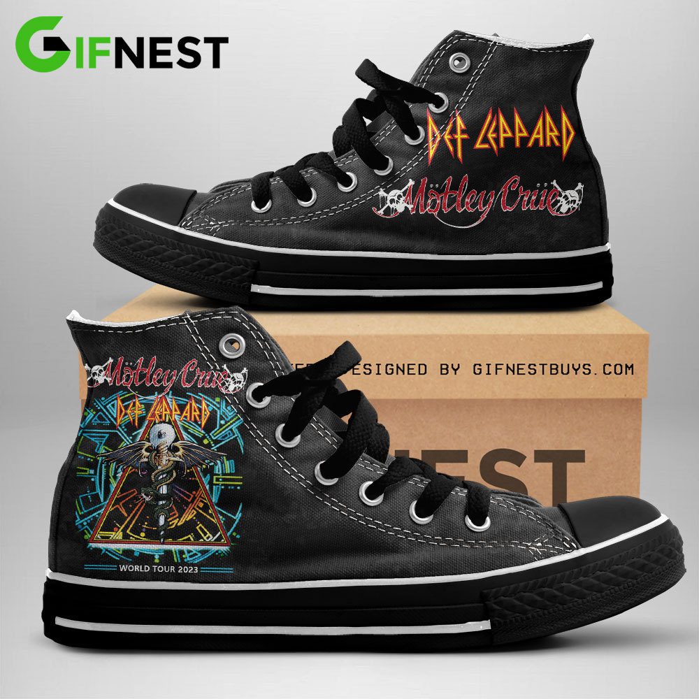 Motley-Crue-x-Def-Leppard-High-Top-Canvas-Shoes-GHT1120 Motley Crue x Def Leppard High Top Canvas Shoes  GHT1120