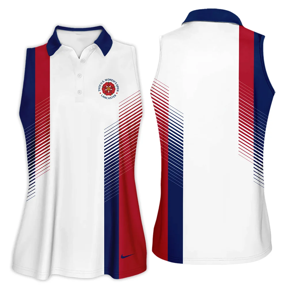 Nike 79th U.S. Women's Open Lancaster Blue Red Abstract Sleeveless Polo Shirt