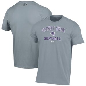 Stephen F Austin Lumberjacks Under Armour Arch Softball Performance T-Shirt - Gray