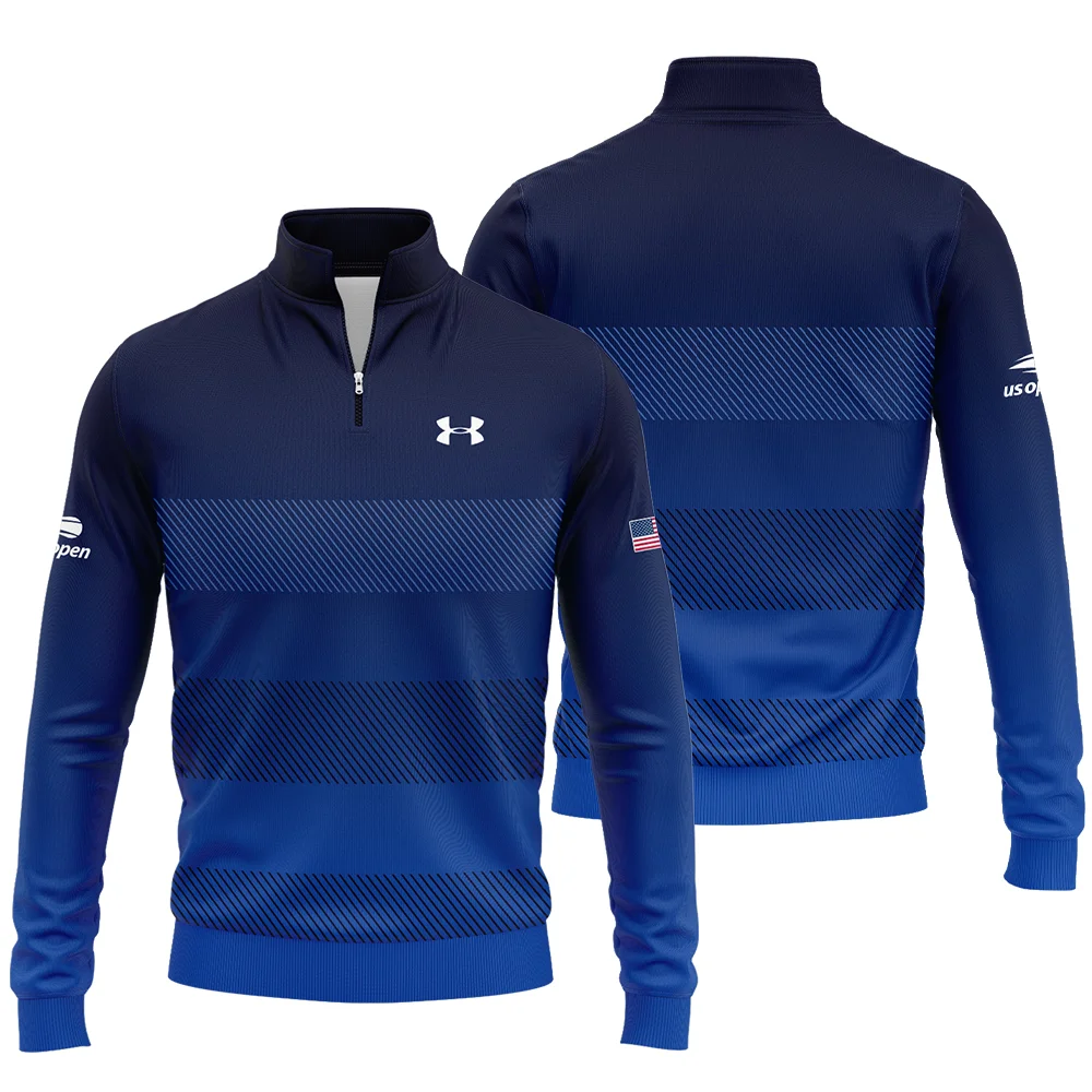 Straight Line Dark Blue Background US Open Tennis Champions Under Armour Quarter-Zip Jacket