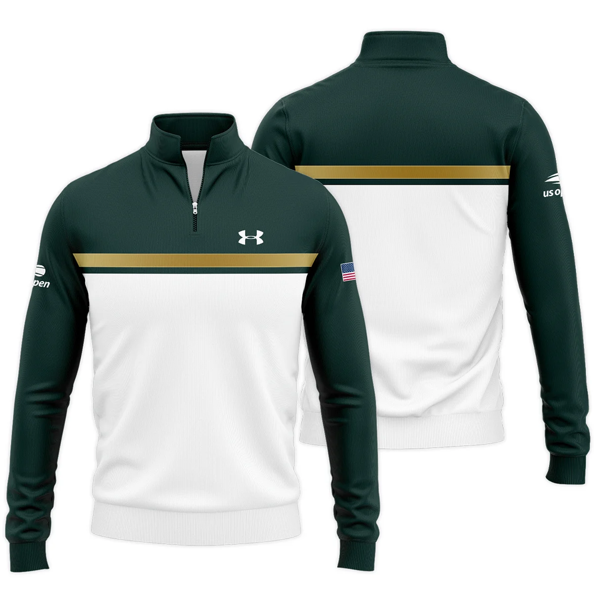 Under Armour US Open Tennis Champions Dark Blue Red White Quarter-Zip Jacket