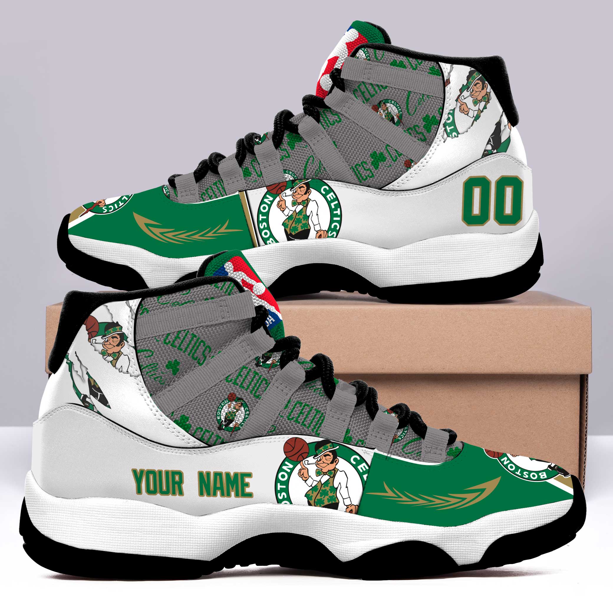 Boston Celtics NBA Playoffs 2023 Air Jordan11 Custom Trending Sneaker Personalized Shoes Boston Celtics NBA Playoffs 2023 Air Jordan11 Custom Trending Sneaker Personalized Shoes