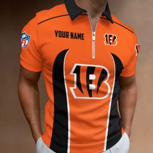 Cincinnati Bengals Zipper Polo Shirt