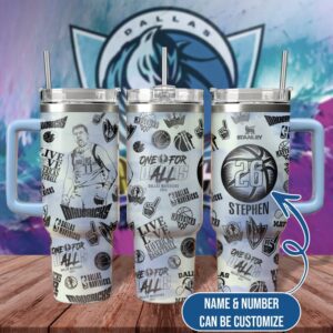 Dallas Mavericks NBA Mavericks Pattern Custom Name Custom Number Print Stanley Tumbler 40OZ