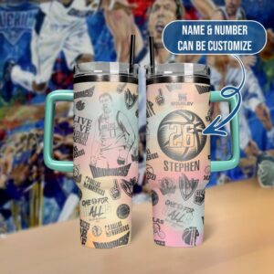 Dallas Mavericks NBA One For Dallas Pattern Custom Name Custom Number Print Stanley Tumbler 40OZ