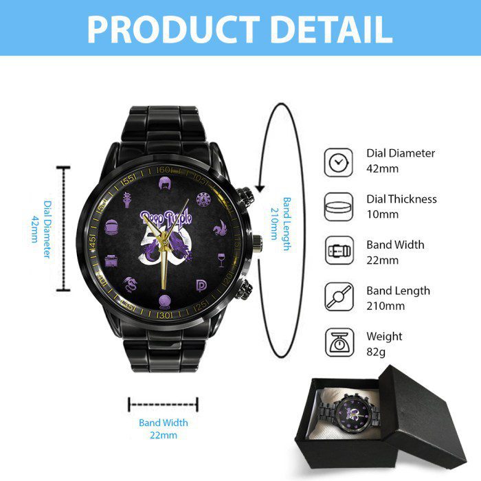 Deep-Purple-Black-Stainless-Steel-Watch-GSW1378-3