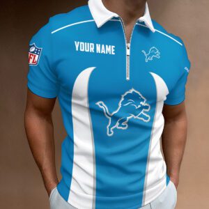 Detroit Lions Zipper Polo Shirt