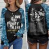 Elvis Presley Round Neck Raglan Sleeve Sweatshirt GRS1017