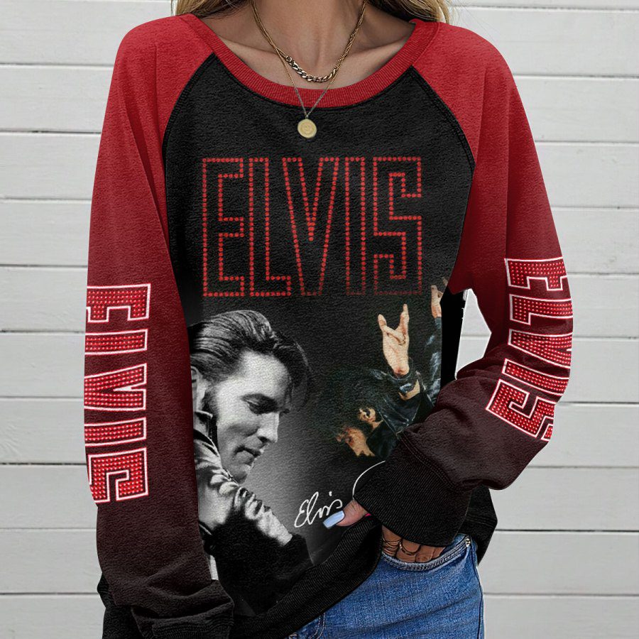 Elvis-Presley-Round-Neck-Raglan-Sleeve-Sweatshirt-GRS1023-1