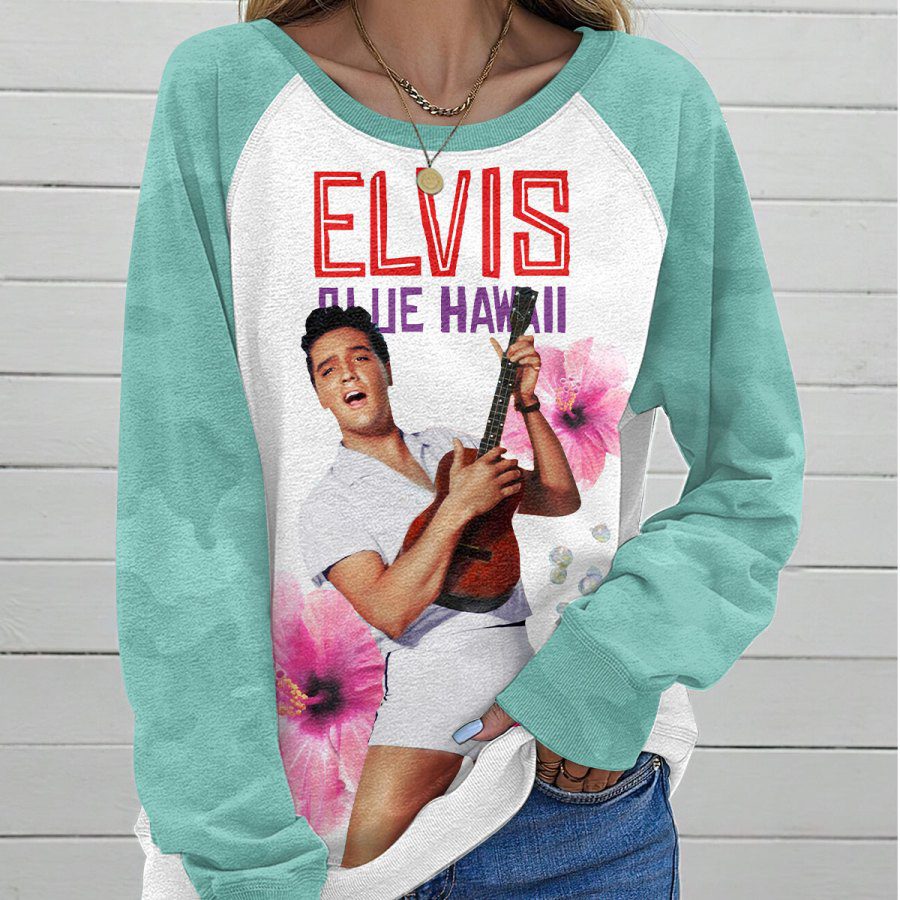 Elvis-Presley-Round-Neck-Raglan-Sleeve-Sweatshirt-GRS1068-1