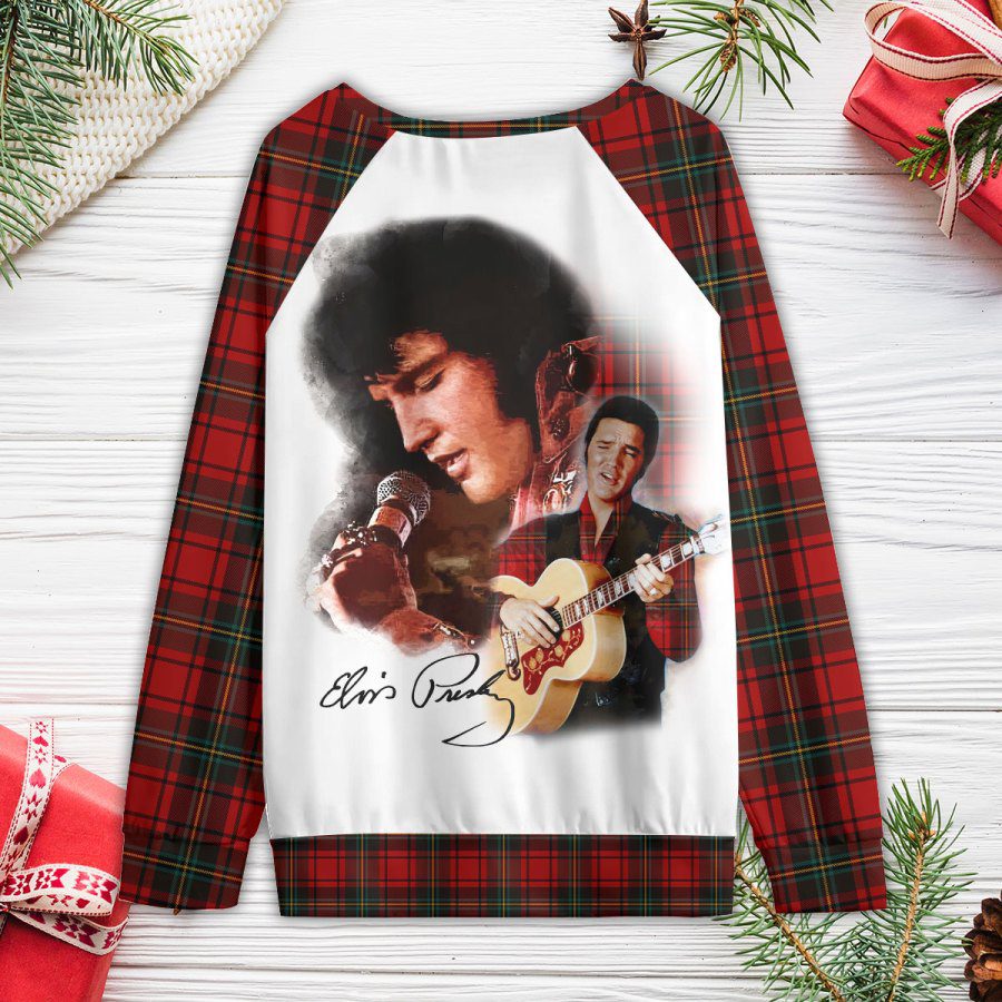 Elvis-Presley-Round-Neck-Raglan-Sleeve-Sweatshirt-GRS1087-4