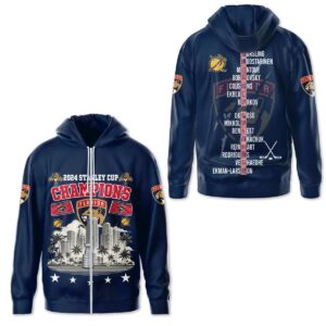 Florida Panthers 2024 Stanley Cup Champions Unisex Zip Hoodie WSC1119