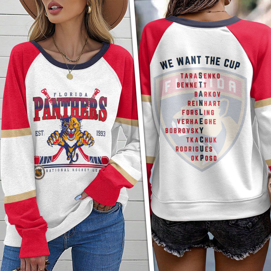 Florida-Panthers-Round-Neck-Raglan-Sleeve-Sweatshirt-GRS1002 Florida Panthers Round Neck Raglan Sleeve Sweatshirt GRS1002