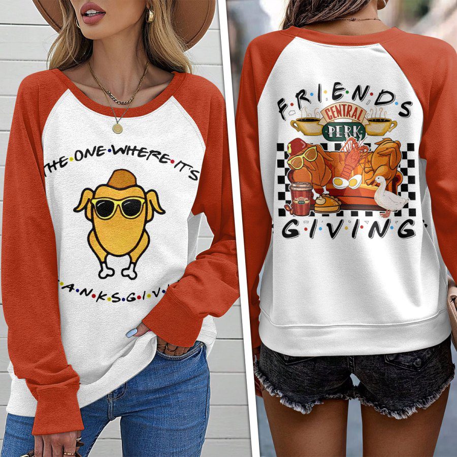 Friends-Round-Neck-Raglan-Sleeve-Sweatshirt-GRS1050 Friends Round Neck Raglan Sleeve Sweatshirt GRS1050