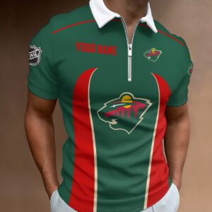 Minnesota Wild Zipper Polo Shirt