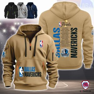 NBA Dallas Mavericks Finals Team Players 2-Sided Printing Quarter Zip Hoodie