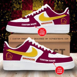 Personalized Brisbane Broncos Air Force 1 Sneaker AF Limited Shoes